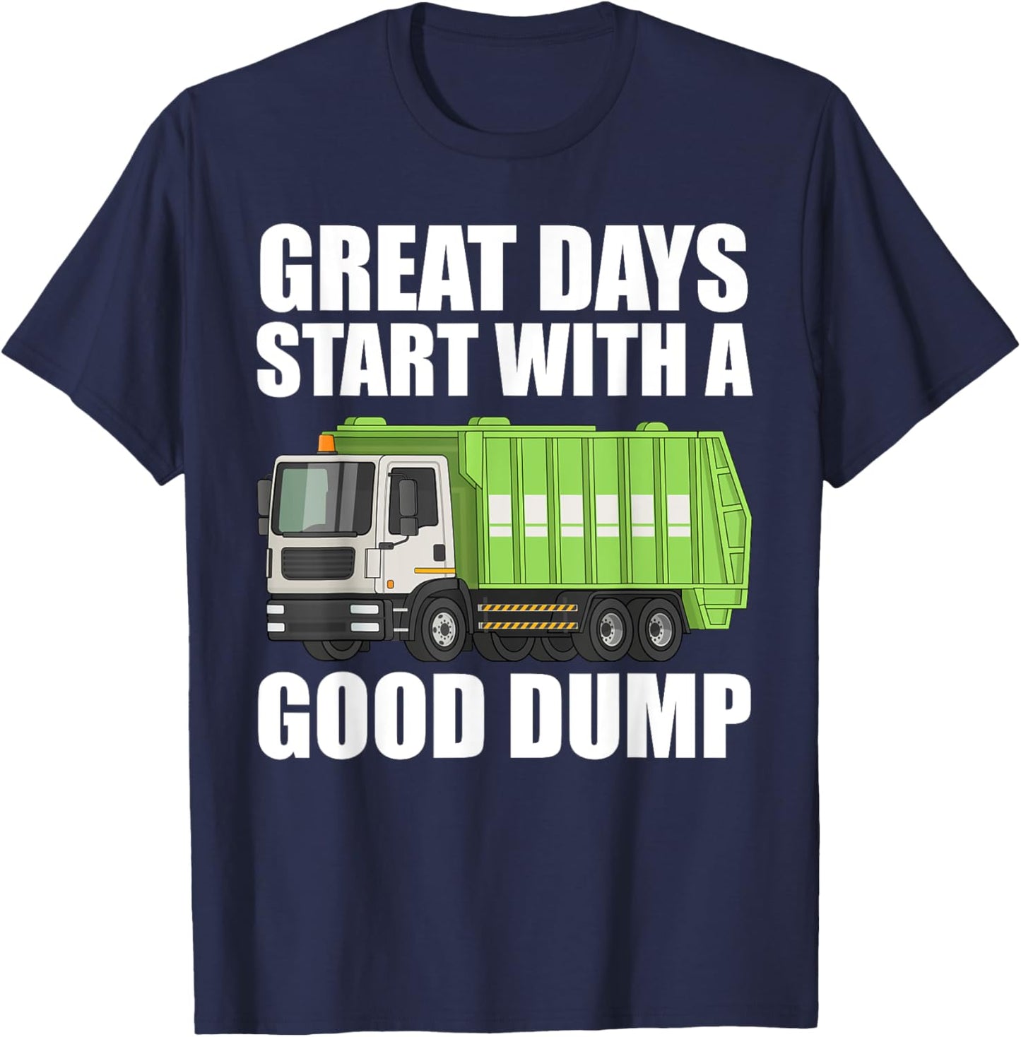 Funny Garbage Truck Art For Boys Toddler Waste Garbage Truck T-Shirt - T-Shirt | Navy