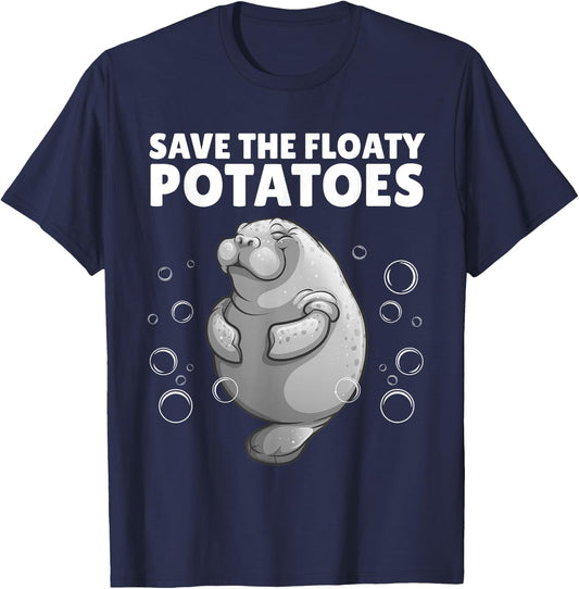 Cool Manatee Design Women Kids Sea Cow Manatee Lover T-Shirt - T-Shirt | Navy