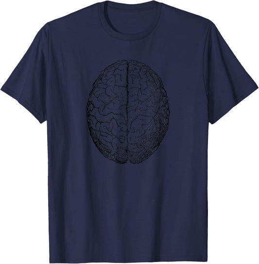 Vintage Human Brain Anatomy T-Shirt - T-Shirt | Navy