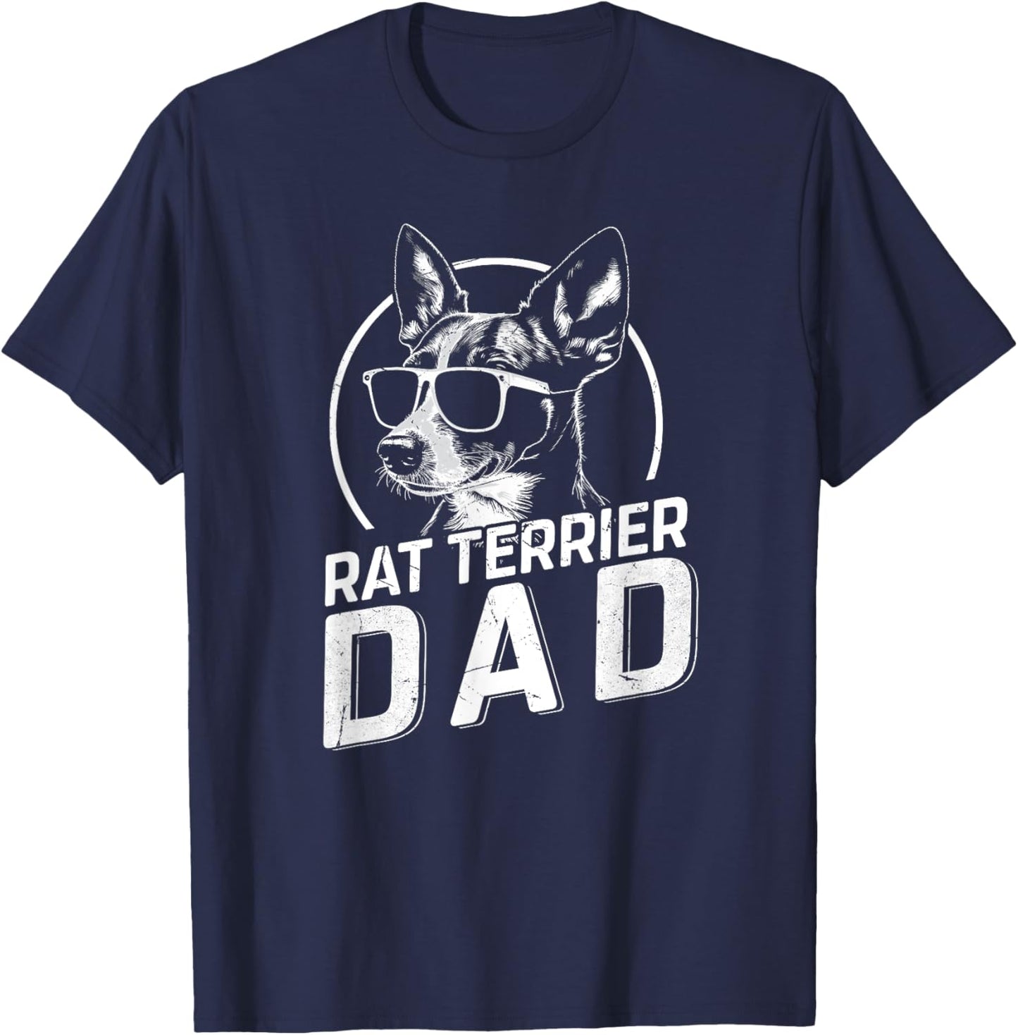 Rat Terrier Dad Dog Owner Gifts Dog Dad Father's Day T-Shirt - T-Shirt | Navy