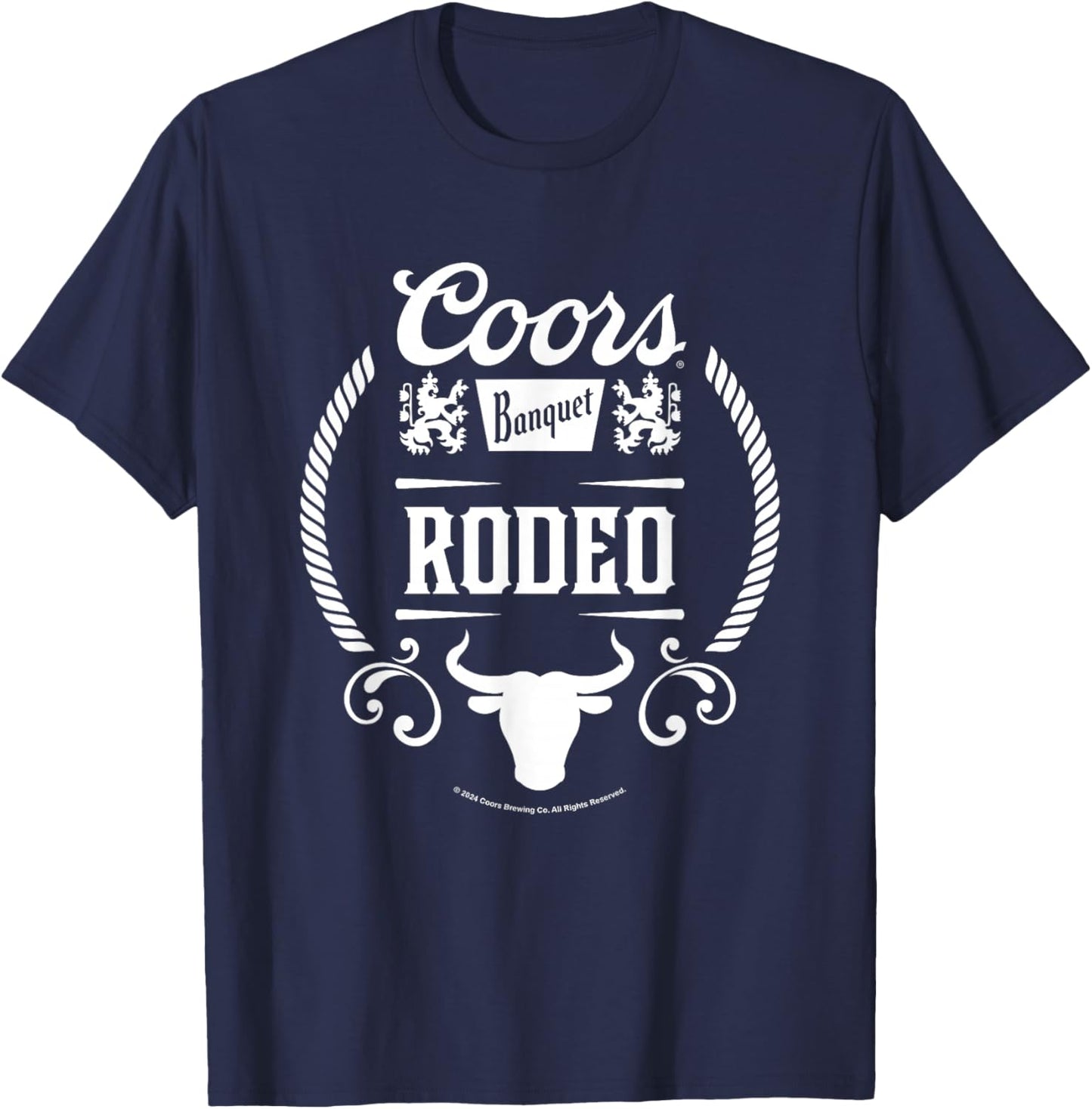 Coors Banquet Rodeo Bull Silhouette Vintage Logo T-Shirt - T-Shirt | Navy