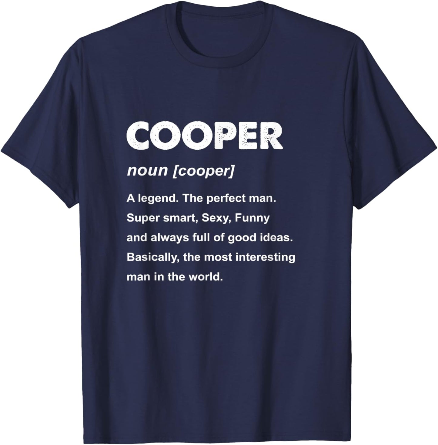 Cooper Name T-Shirt - T-Shirt | Navy