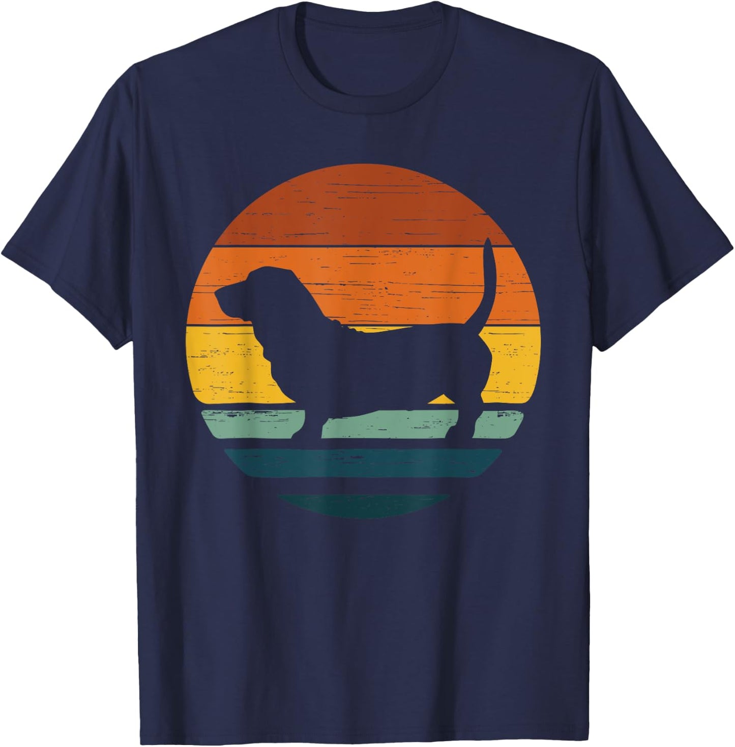 Bassador Vintage Retro Mom Dad Dog Women Girls Kids T-Shirt - T-Shirt | Navy