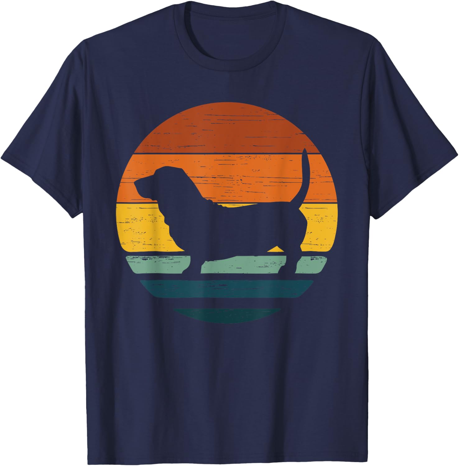 Bassador Vintage Retro Mom Dad Dog Women Girls Kids T-Shirt - T-Shirt | Navy