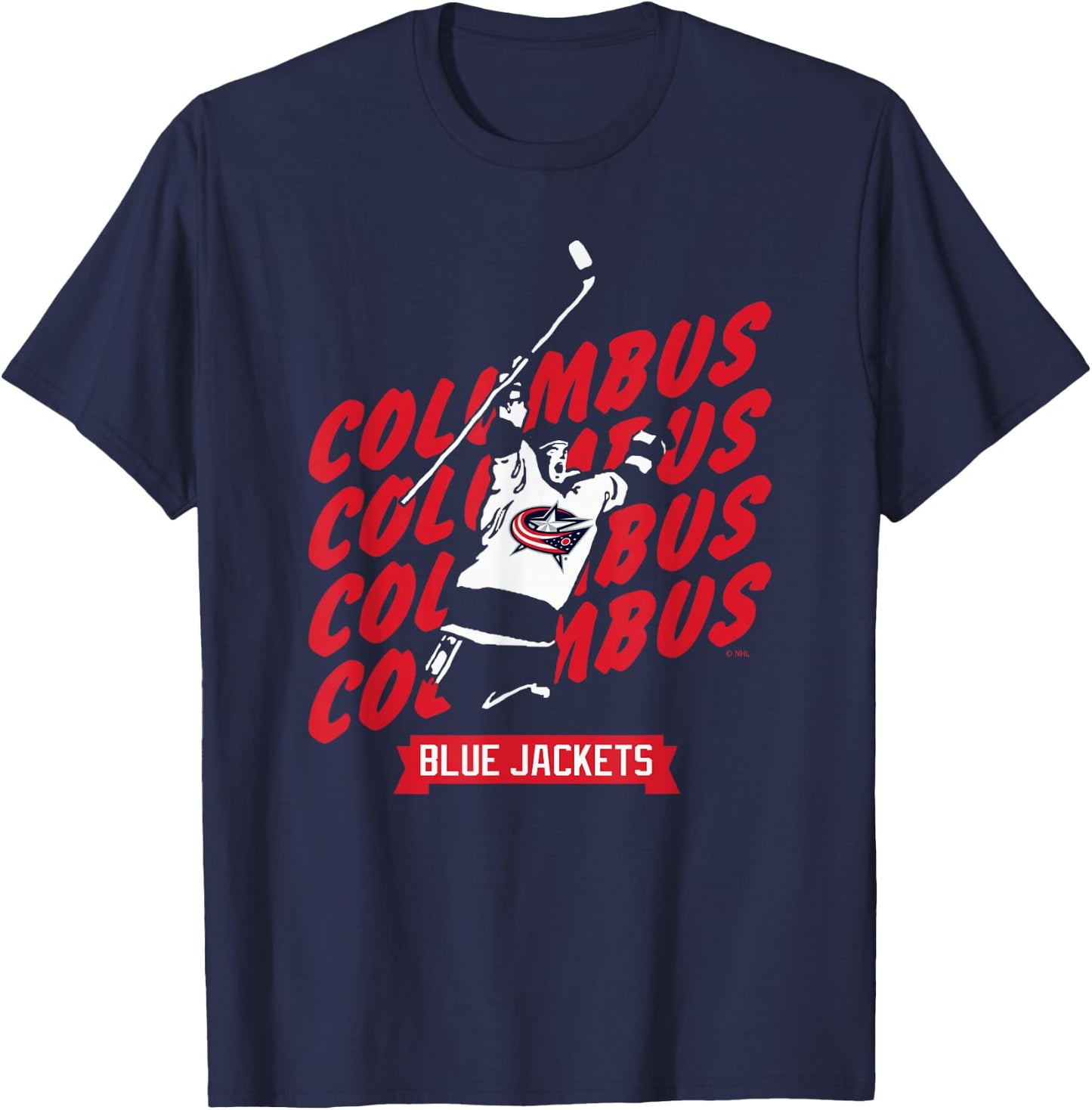 Columbus Blue Jackets Graffiti Black Officially Licensed T-Shirt - T-Shirt | Navy