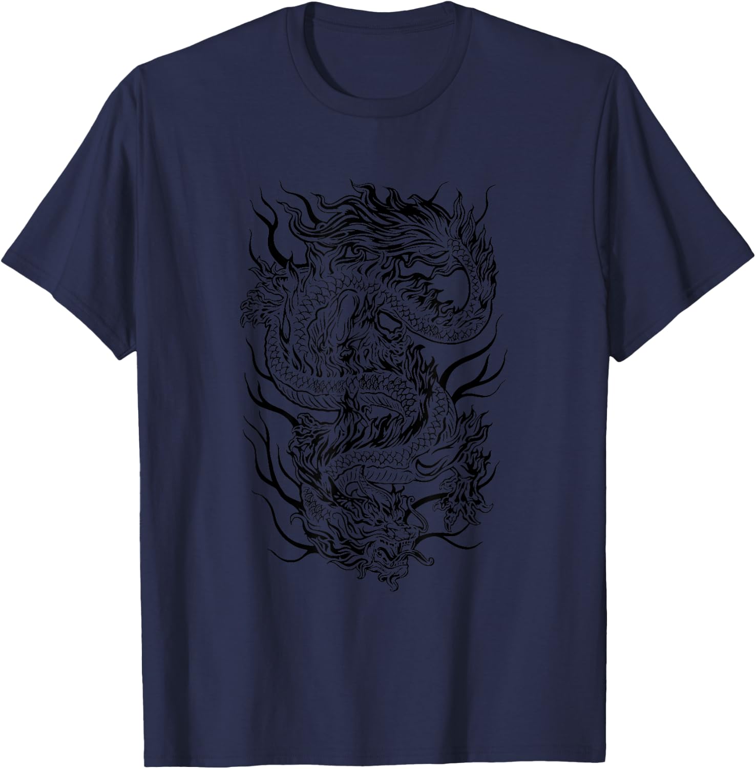 Aesthetic Chinese Dragon Grunge Egirl Women Men T-Shirt - T-Shirt | Navy