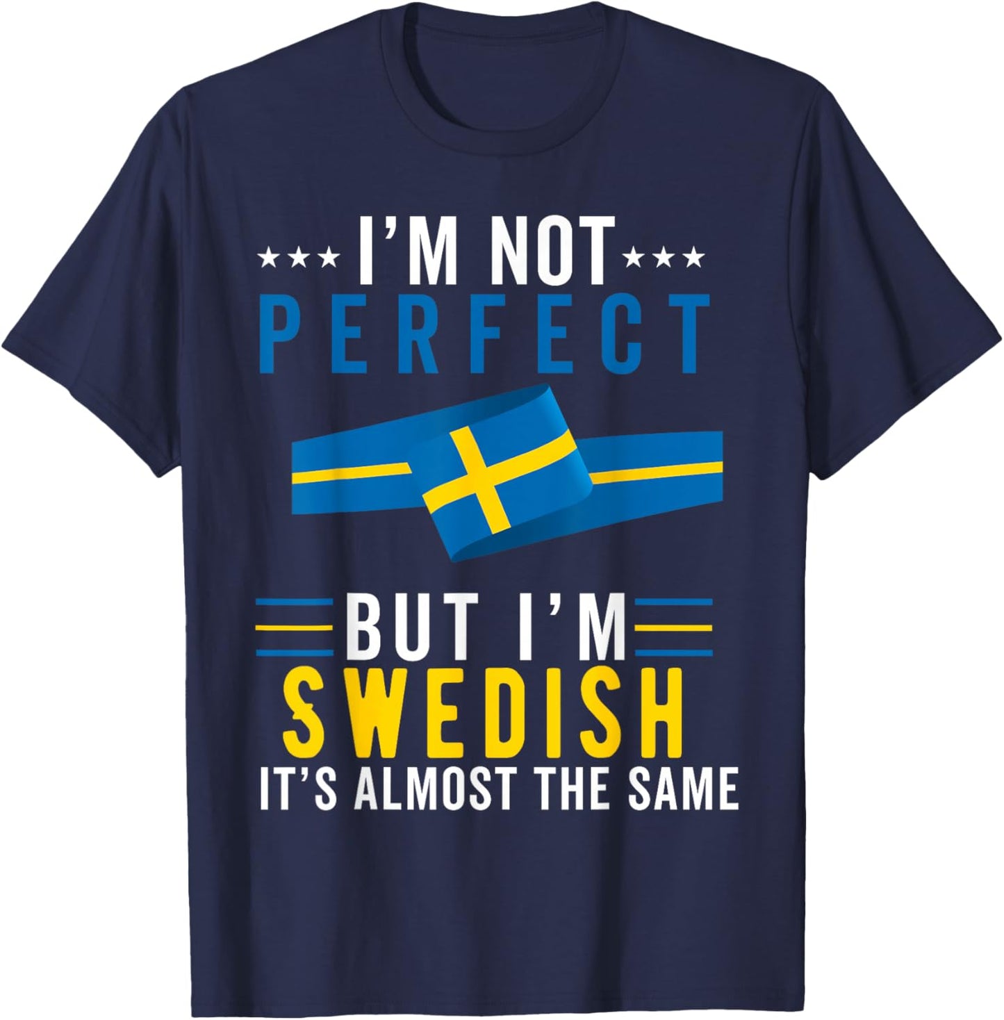 Swedish Flag Sweden Men Women Sverige Svenska Souvenirs T-Shirt - T-Shirt | Navy