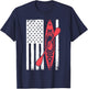 Cool Kayaking Women Kayak Fishing USA American Flag T-Shirt - T-Shirt | Navy