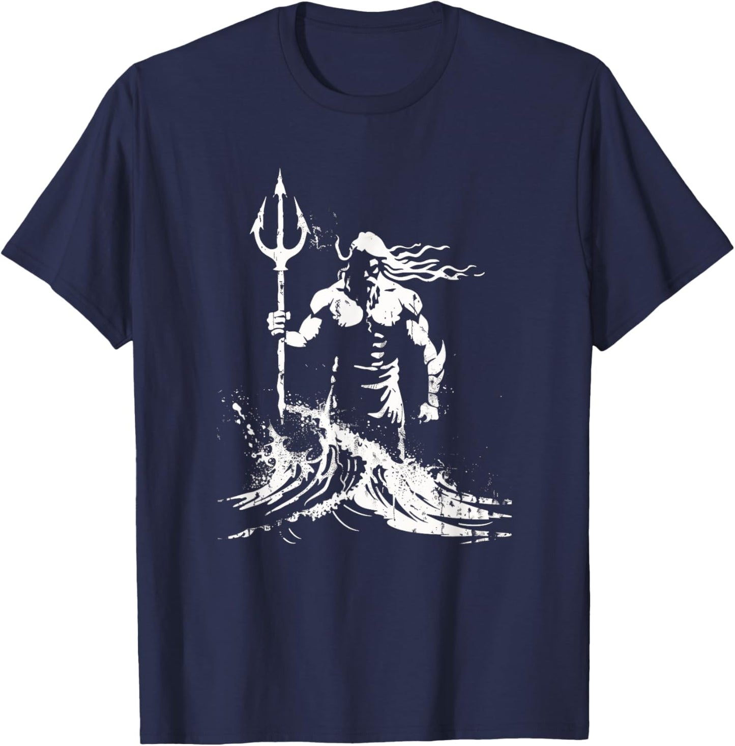 Poseidon Symbol Trident Greek God Neptune Sea god T-Shirt - T-Shirt | Navy