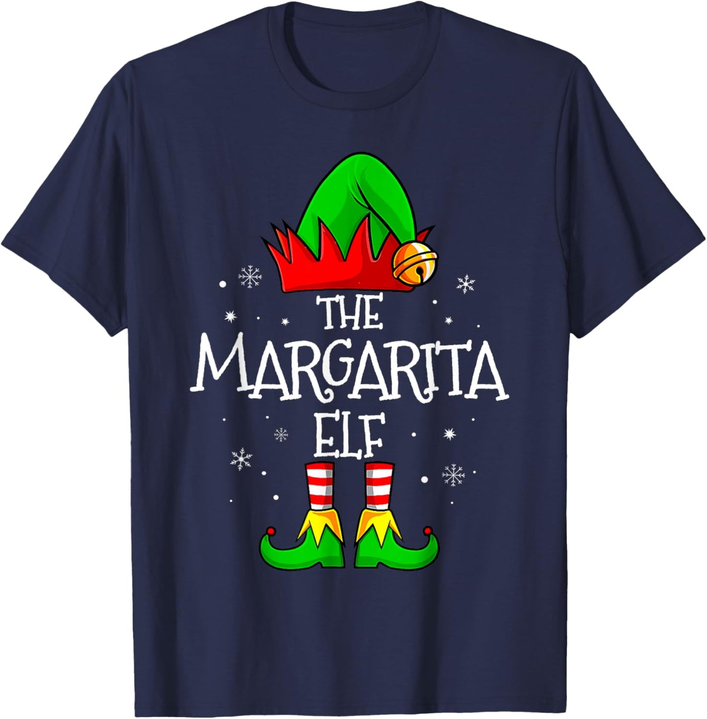 The Margarita Elf Matching Family Christmas T-Shirt - T-Shirt | Navy