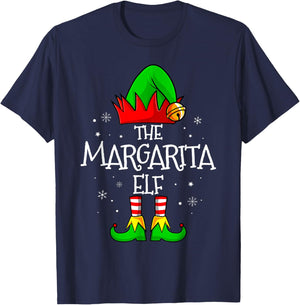 The Margarita Elf Matching Family Christmas T-Shirt - T-Shirt | Navy