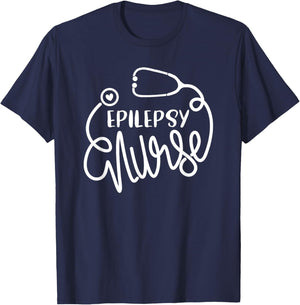 Epilepsy Nurse Cute Seizure Disorder Nursing Department RN T-Shirt - T-Shirt | Navy