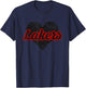 Indian Lake Lakers Over Heart T-Shirt - T-Shirt | Navy
