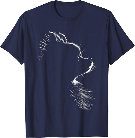 Retro Pomeranian Silhouette T-Shirt - T-Shirt | Navy