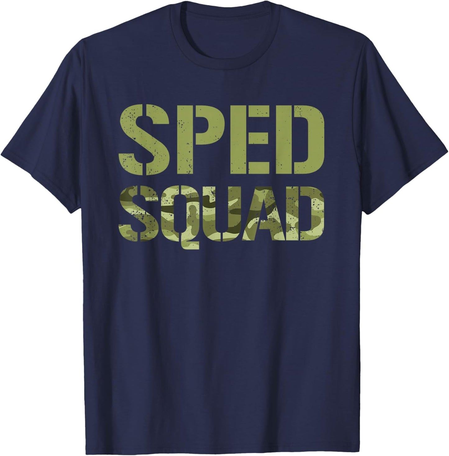 Camo Special Education Camouflage Retro Camo SPED Squad T-Shirt - T-Shirt | Navy