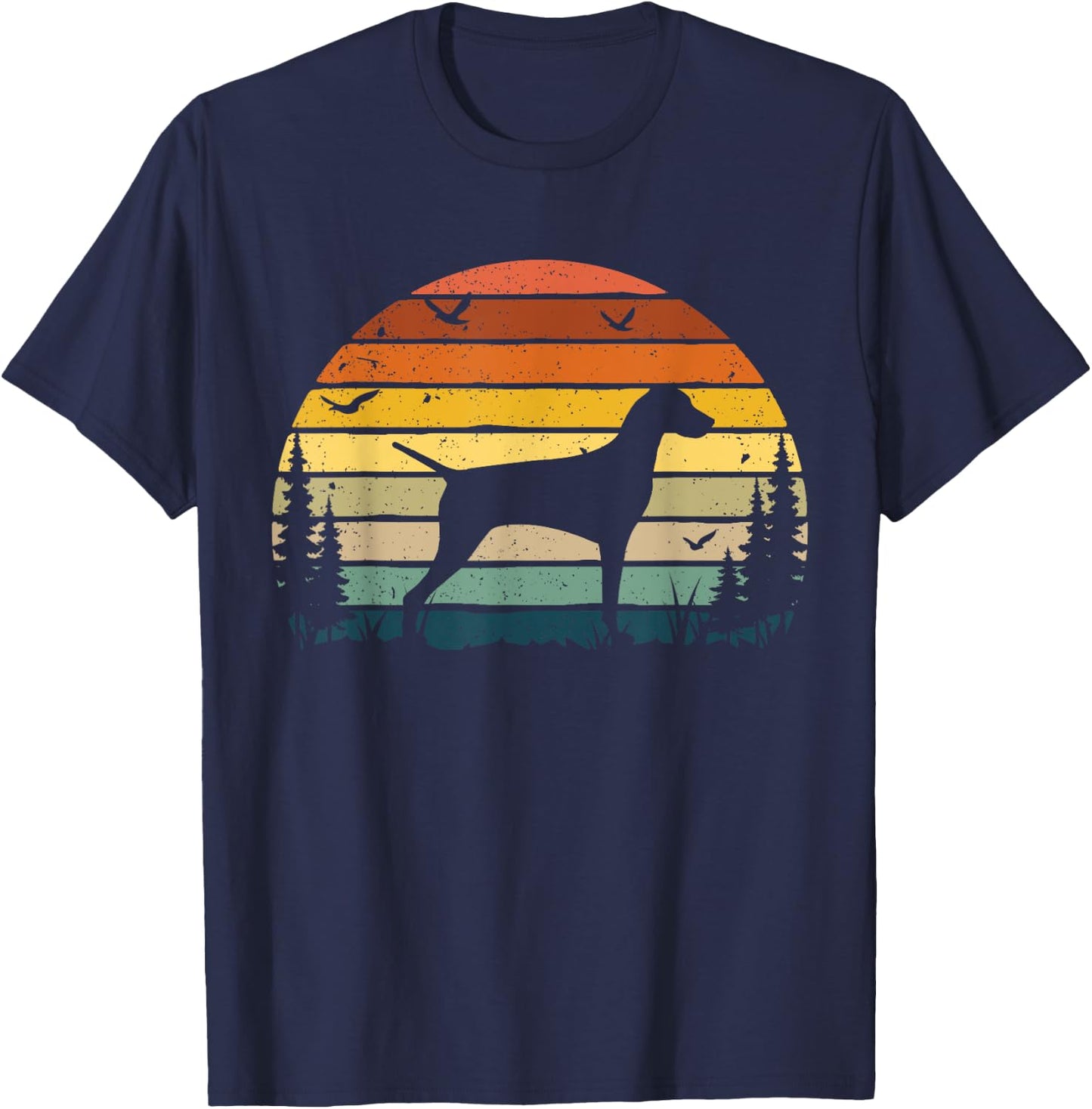 Vizsla Vintage Retro Mom Dad Dog Pet Lover T-Shirt - T-Shirt | Navy