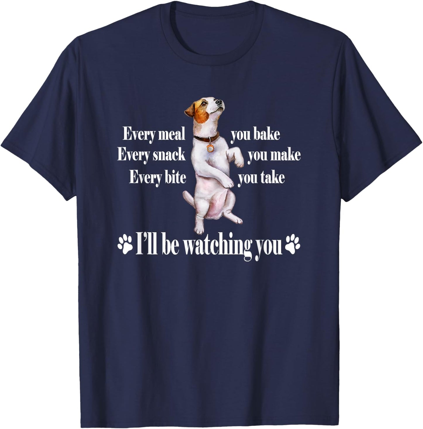 JRT Dog Lover Watching Snack Jack Russell T-Shirt - T-Shirt | Navy