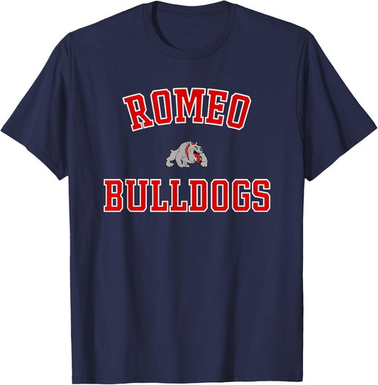Romeo Bulldogs Logo Varsity HS T-Shirt - T-Shirt | Navy