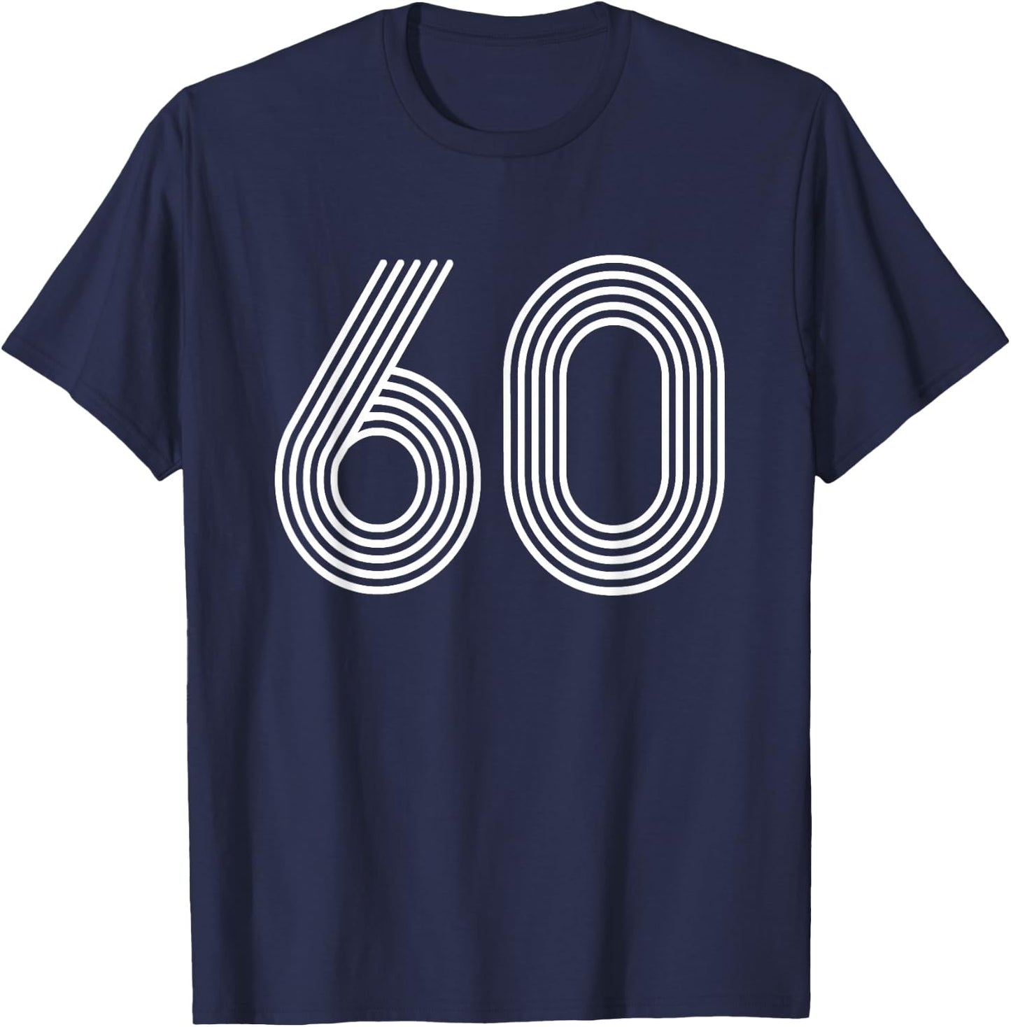 Number 60 Cool Retro Disco 60th Birthday Gift T-Shirt - T-Shirt | Navy