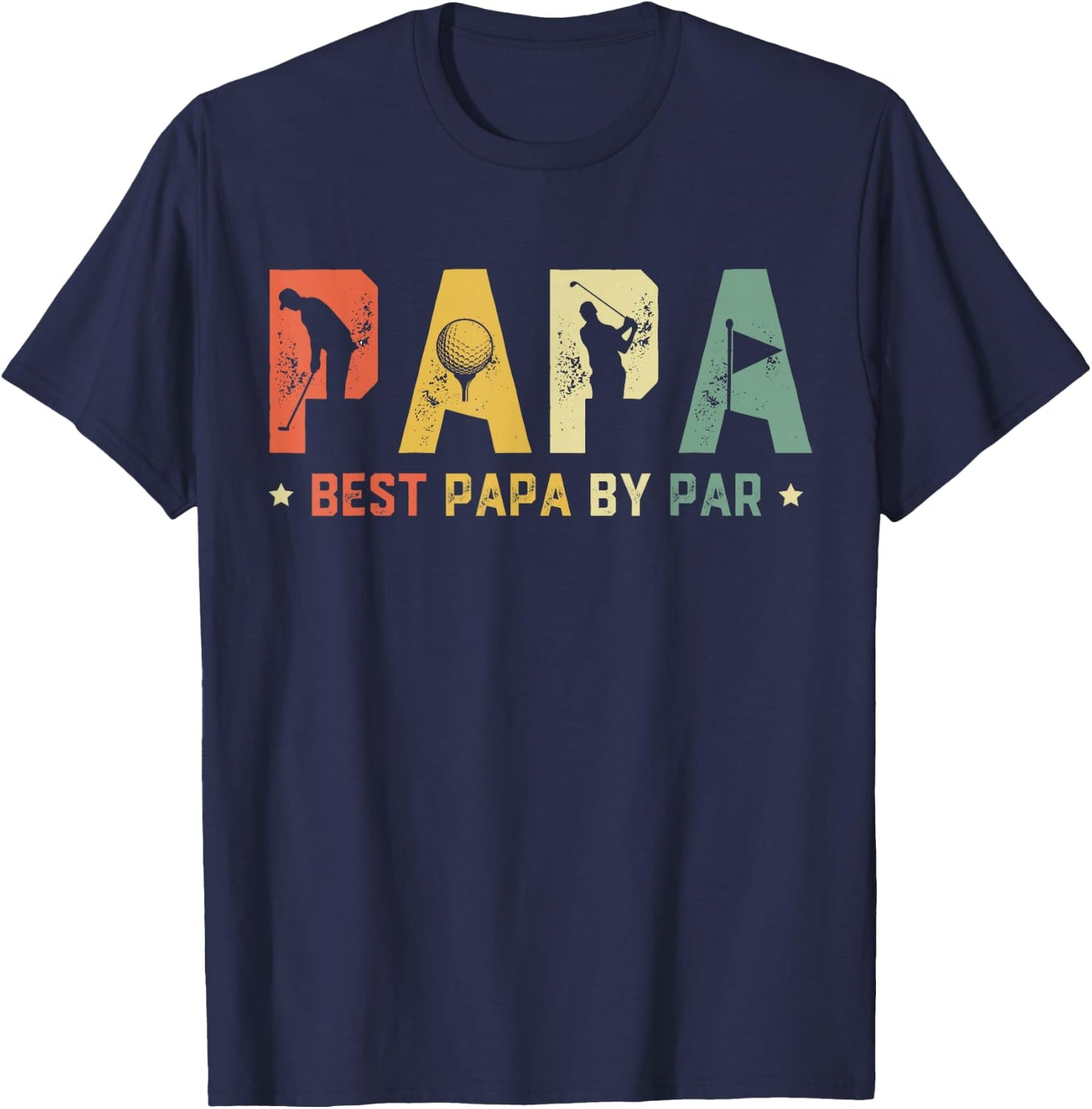 Father's Day Best Papa by Par Golf Gift Papa Golf T-Shirt - T-Shirt | Navy