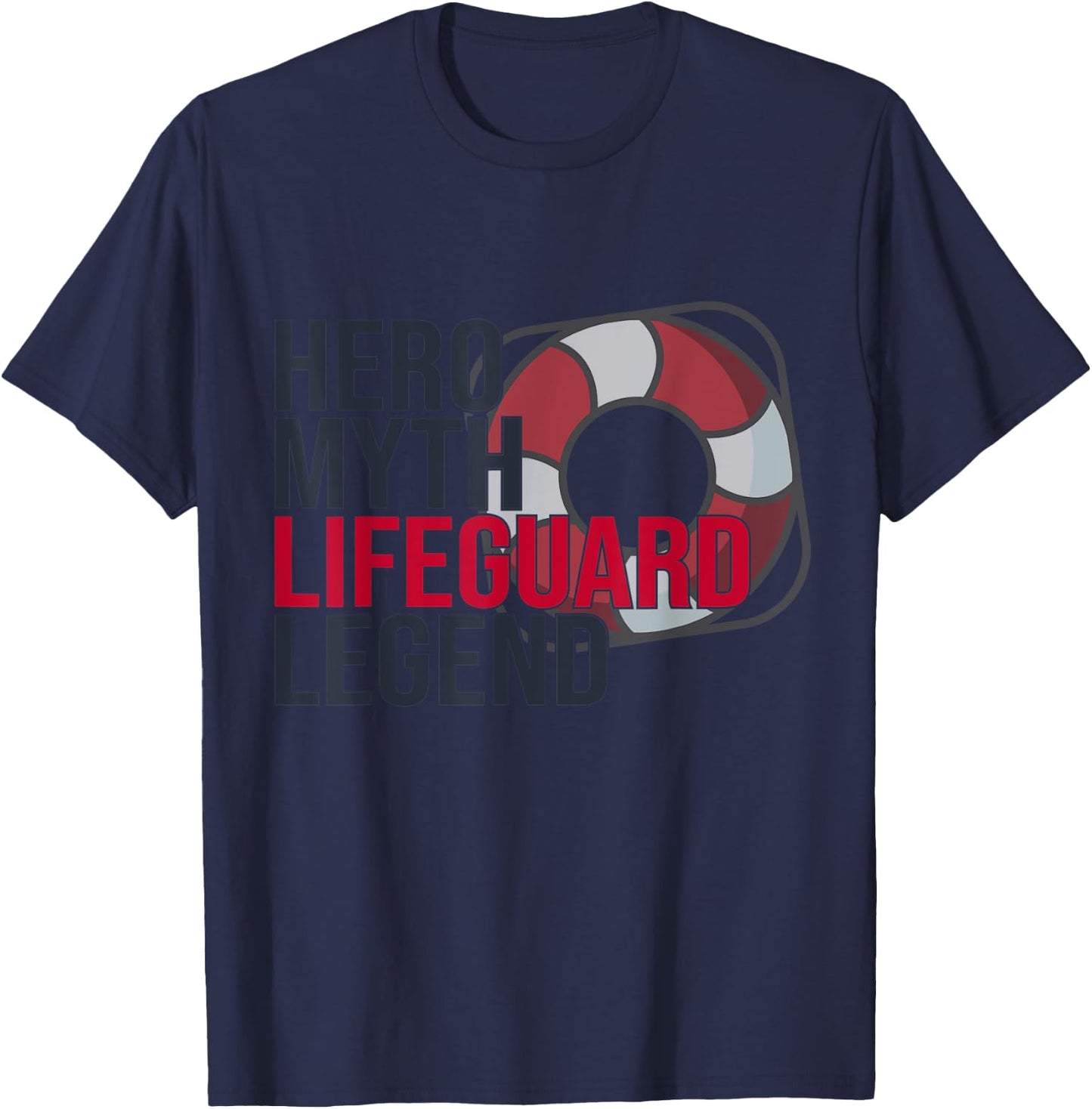 Lifeguard Hero Bathmaster Pool Legend T-Shirt - T-Shirt | Navy