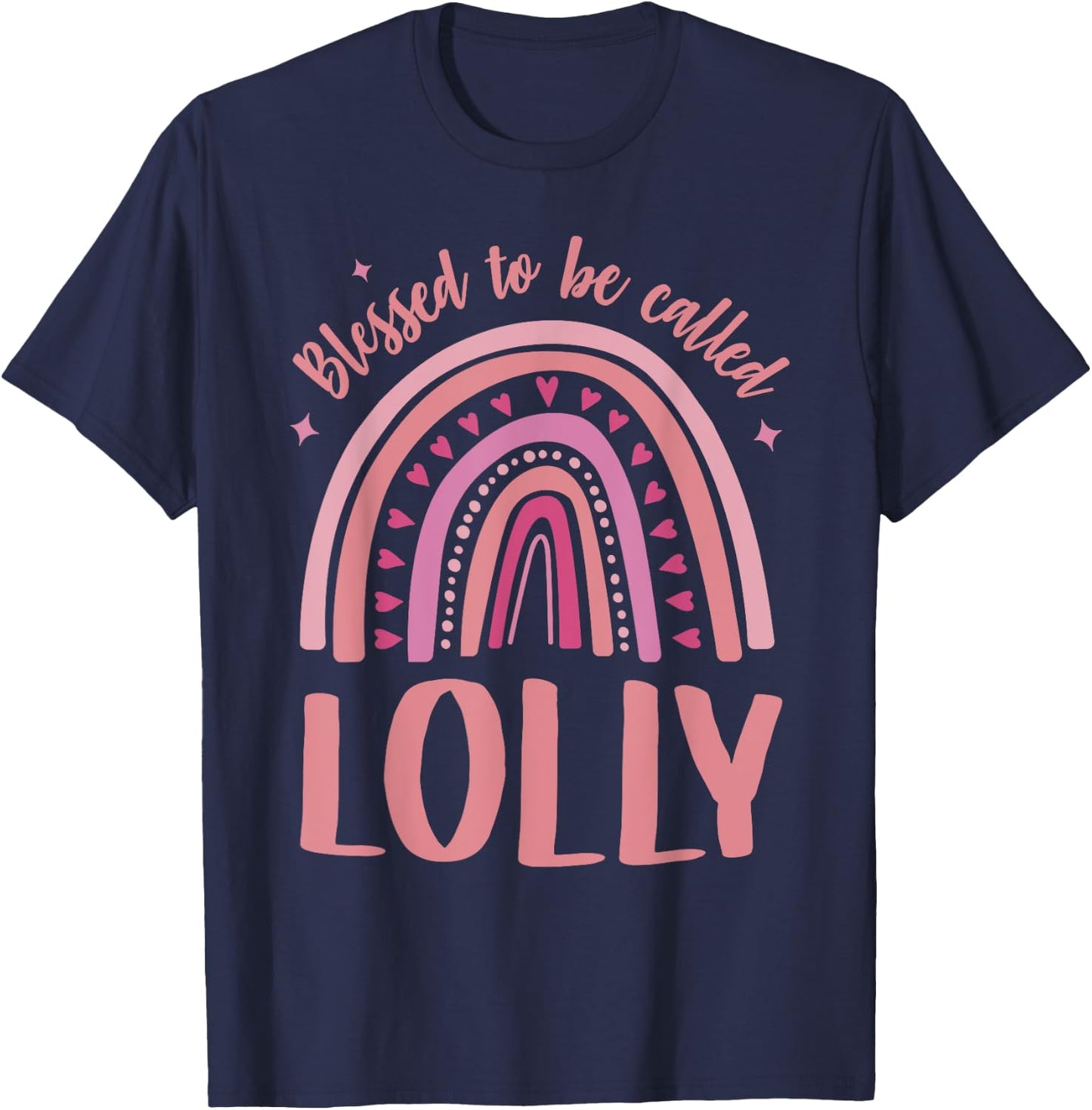 Lolly for Grandma Women Mother's Day Blessed Lolly T-Shirt - T-Shirt | Navy