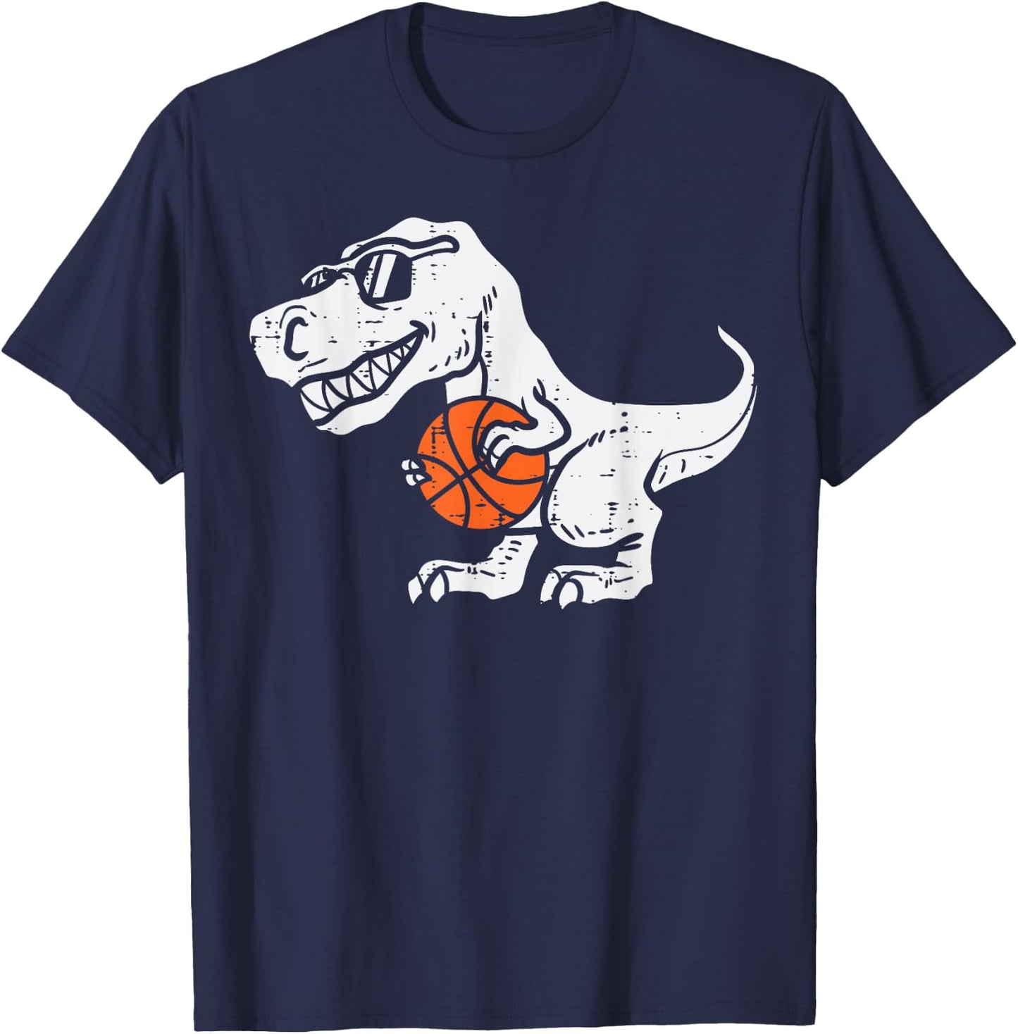 Trex Dinosaur Basketball Cute Sport Toddler Player Kids Boys T-Shirt - T-Shirt | Navy