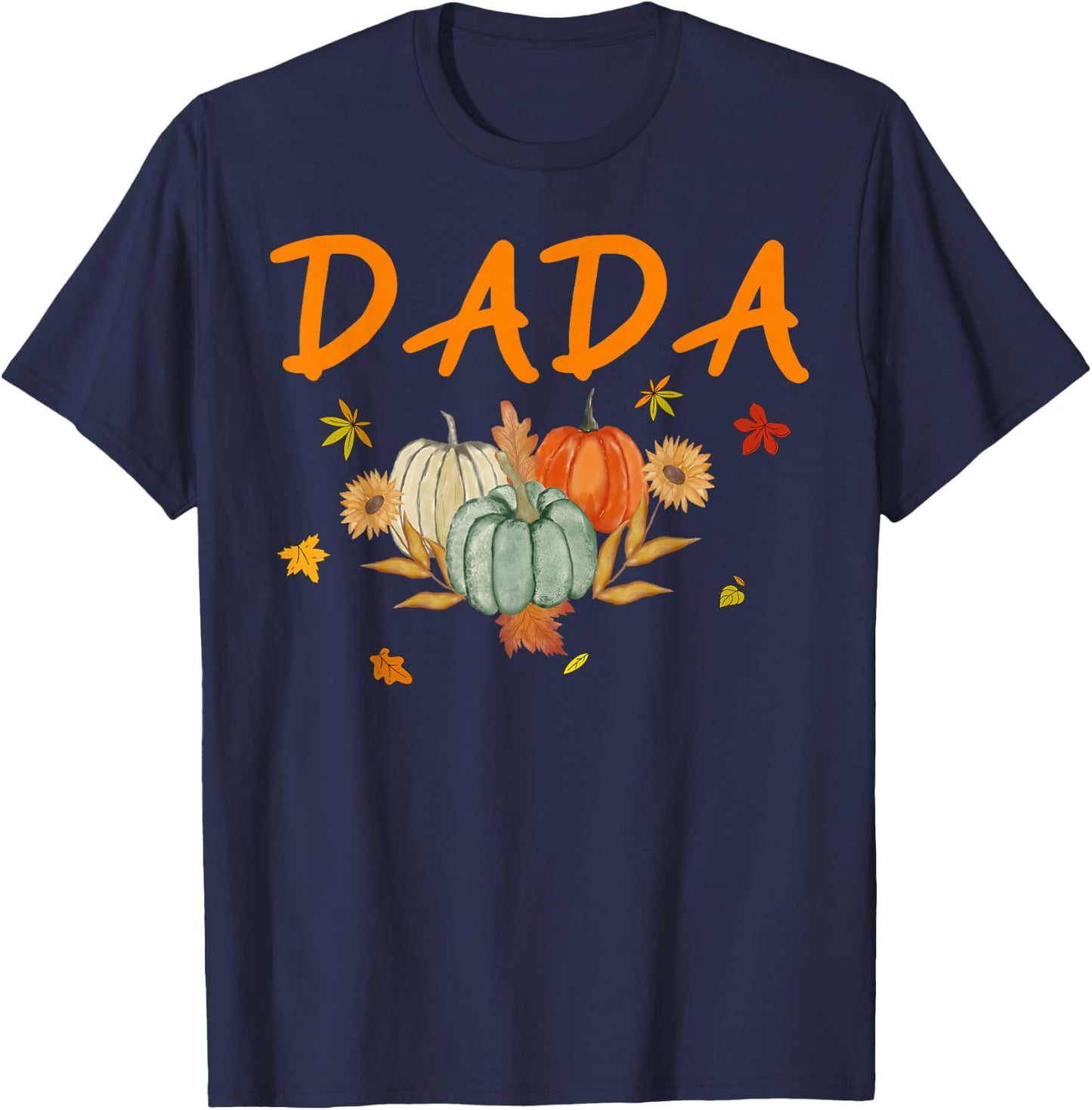 Dada Birthday Pumpkin 1st Birthday Matching Family Party T-Shirt - T-Shirt | Navy