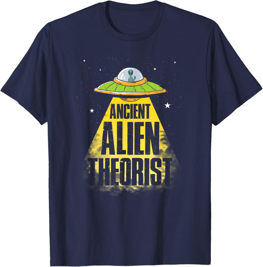 Ancient Alien Theorist Clothing Alien Fan UFO Lover Black Classic Fit Short Sleeve T-Shirt - T-Shirt | Navy