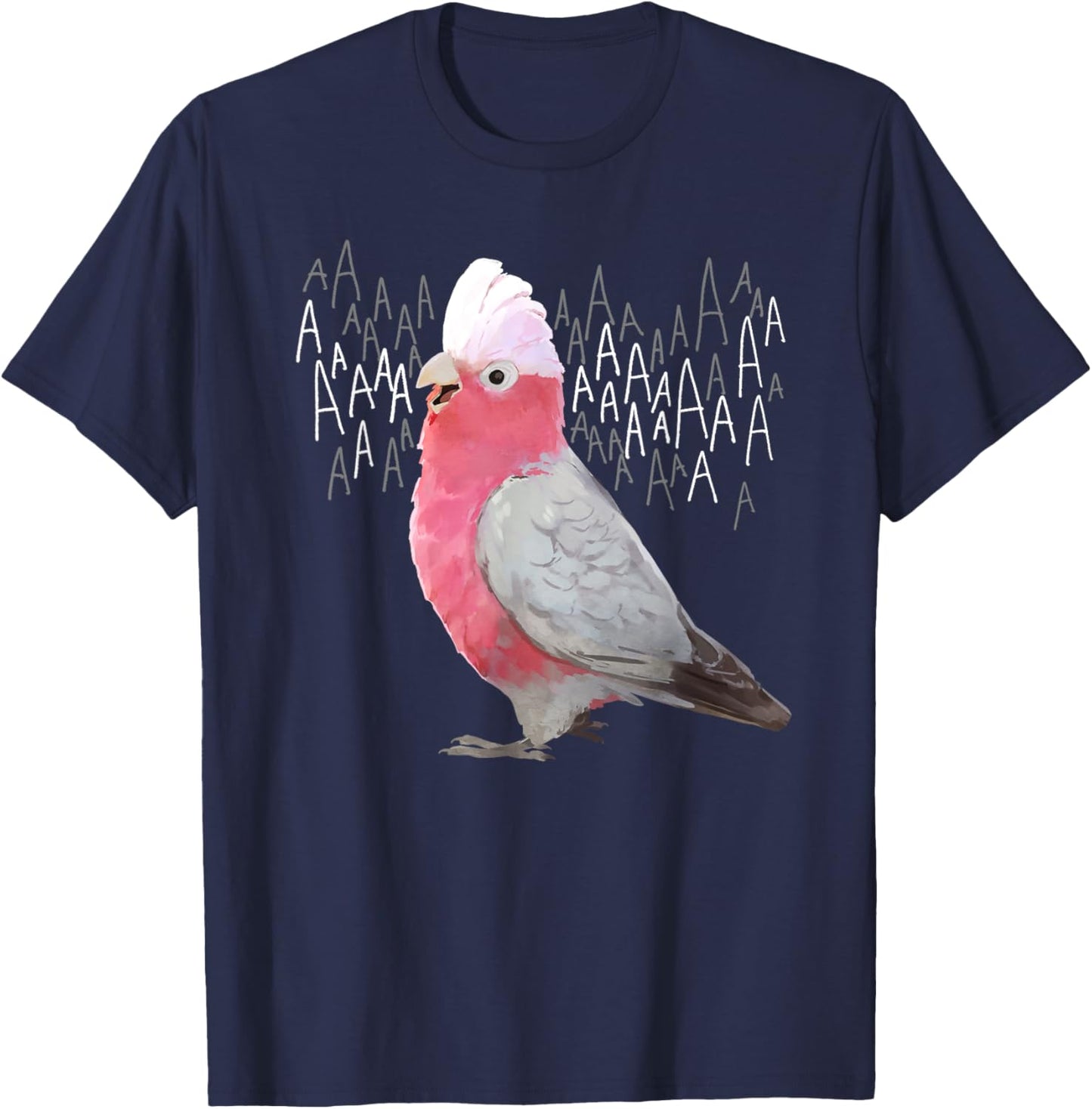 Screaming Galah Rose-Breasted Cockatoo T-Shirt - T-Shirt | Navy