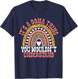 Funny Oona Name Leopard Funny Oona Birthday Quote Oona T-Shirt - T-Shirt | Navy
