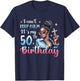 I Can't Keep Calm It's My 50th Birthday Black Afro Women T-Shirt - T-Shirt | Navy