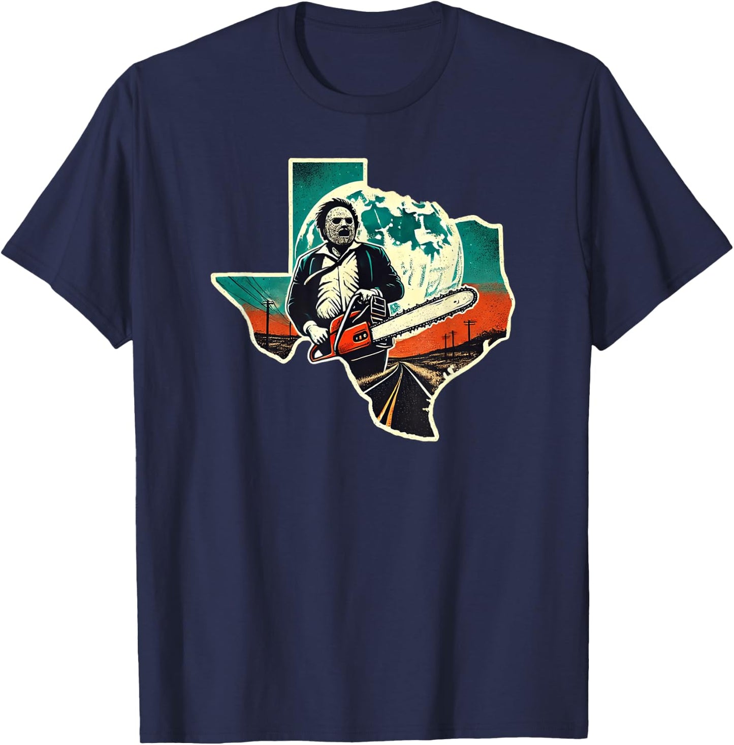 Texas Chainsaw killer Halloween T-Shirt - T-Shirt | Navy
