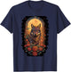 Botanical Wolf Women Roses Full Moon Kids Floral Wolf T-Shirt - T-Shirt | Navy