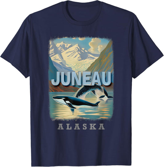 Juneau Alaska AK Glacier Majesty SD990 T-Shirt - T-Shirt | Navy