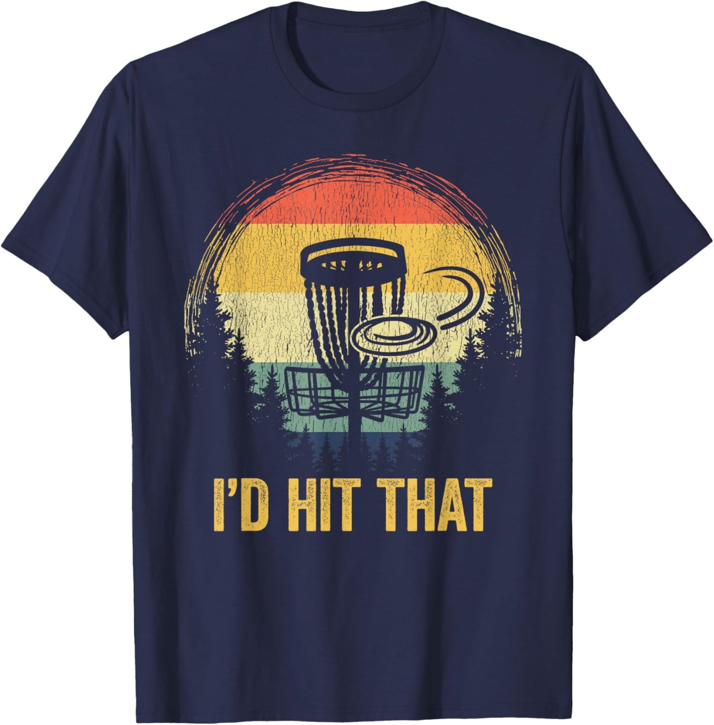 Vintage Disc Golf Funny Retro Frisbee Golf Disc Sport Player T-Shirt - T-Shirt | Navy