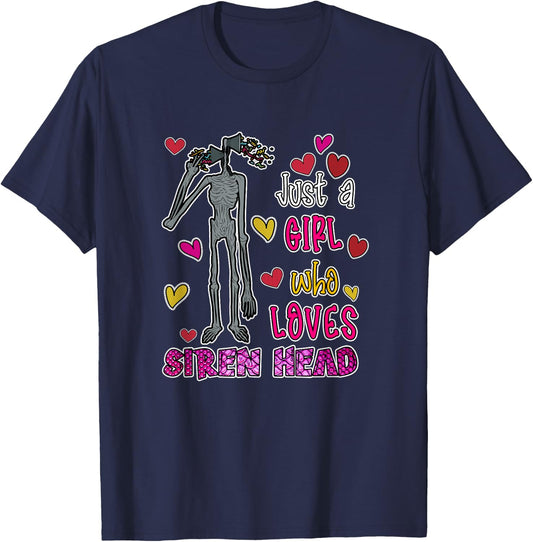 Cryptkins Just a Girl who Loves Siren Head T-Shirt - T-Shirt | Navy