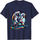 Ice Hockey Player Graphic Funny Astronaut Playing Ice Hockey T-Shirt - T-Shirt | Navy