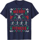 Merry Fitness Workout Ugly Christmas Sweater Party Gifts T-Shirt - T-Shirt | Navy
