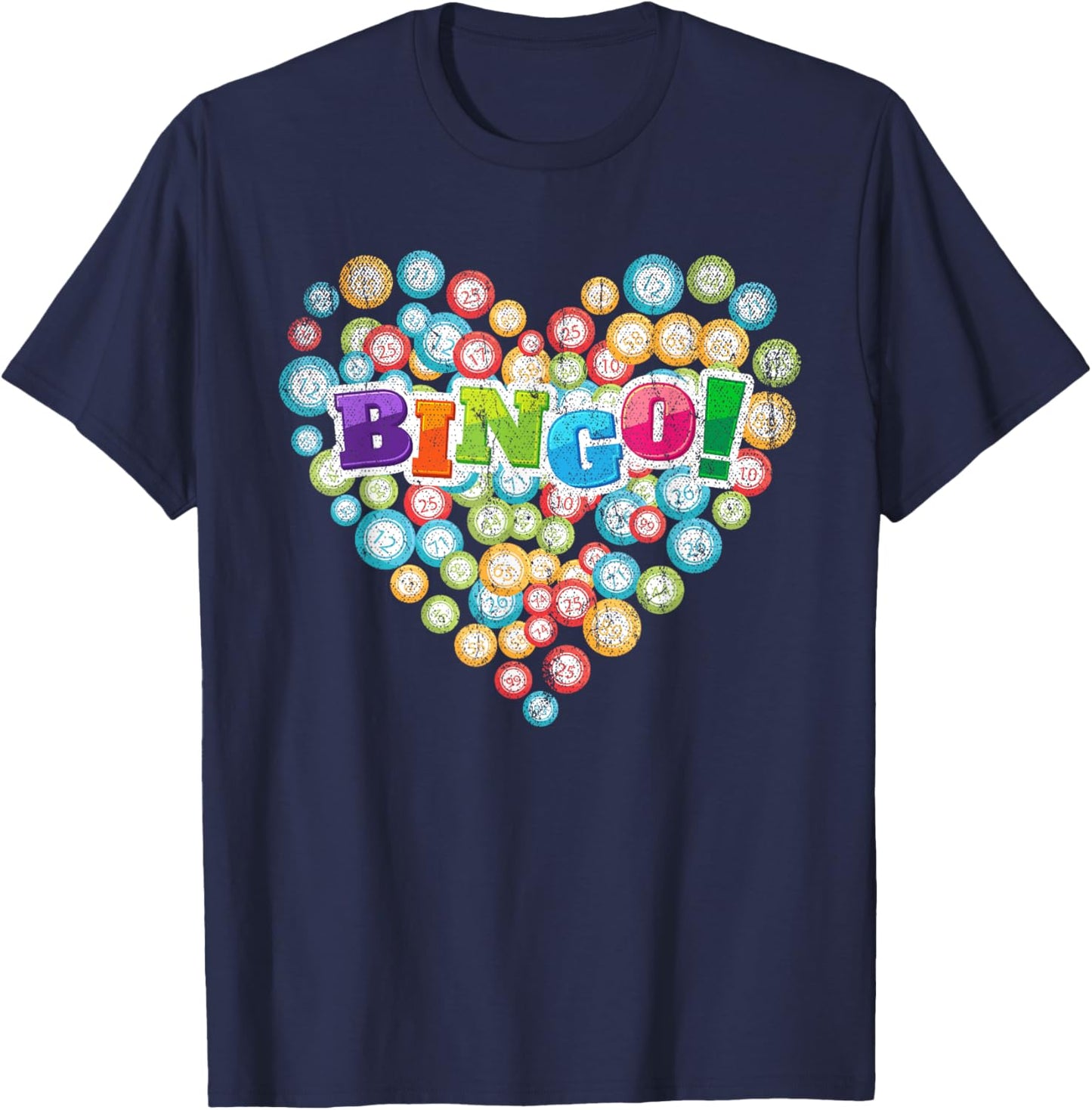 Heart Bingo Player Gambling Lottery Bingo Caller Gift Bingo Small T-Shirt - T-Shirt | Navy