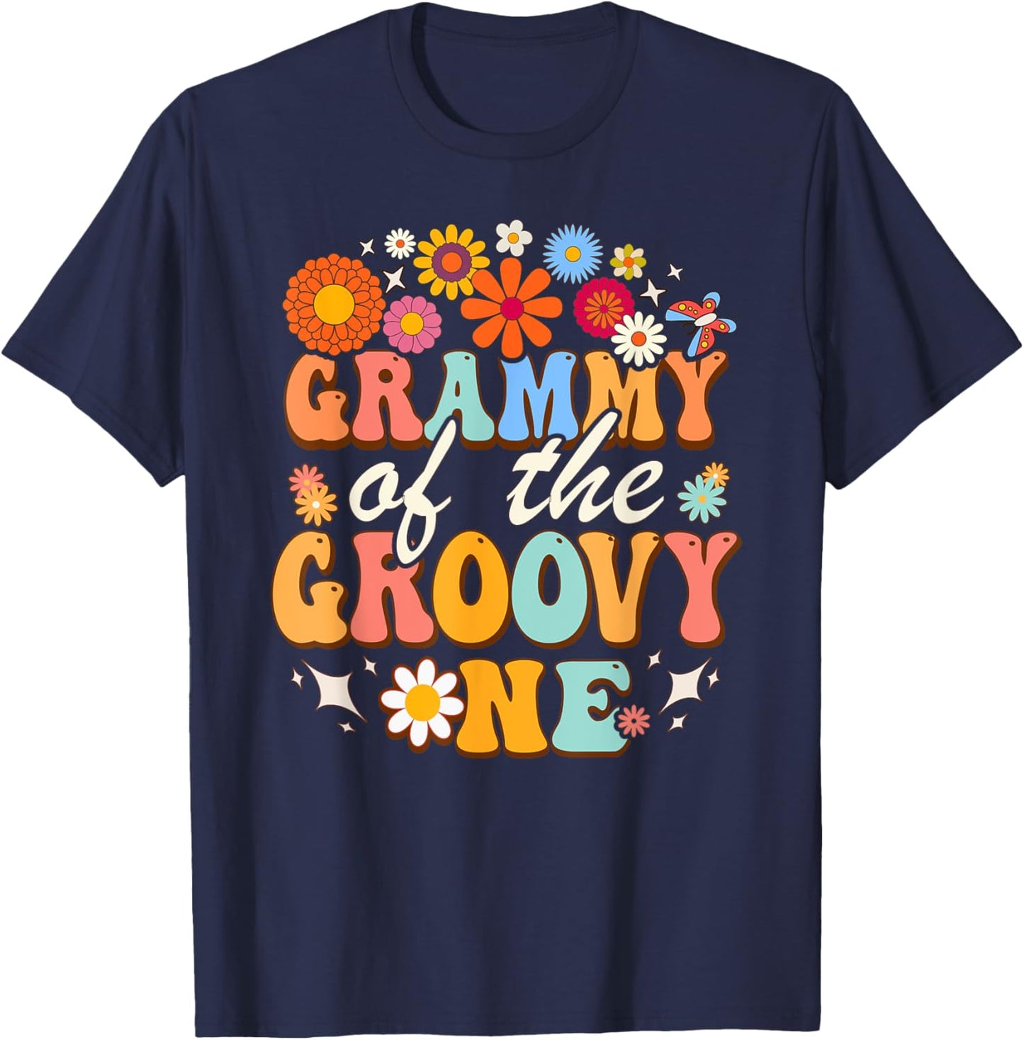 Grammy of Groovy One Matching Family First Birthday Party T-Shirt - T-Shirt | Navy
