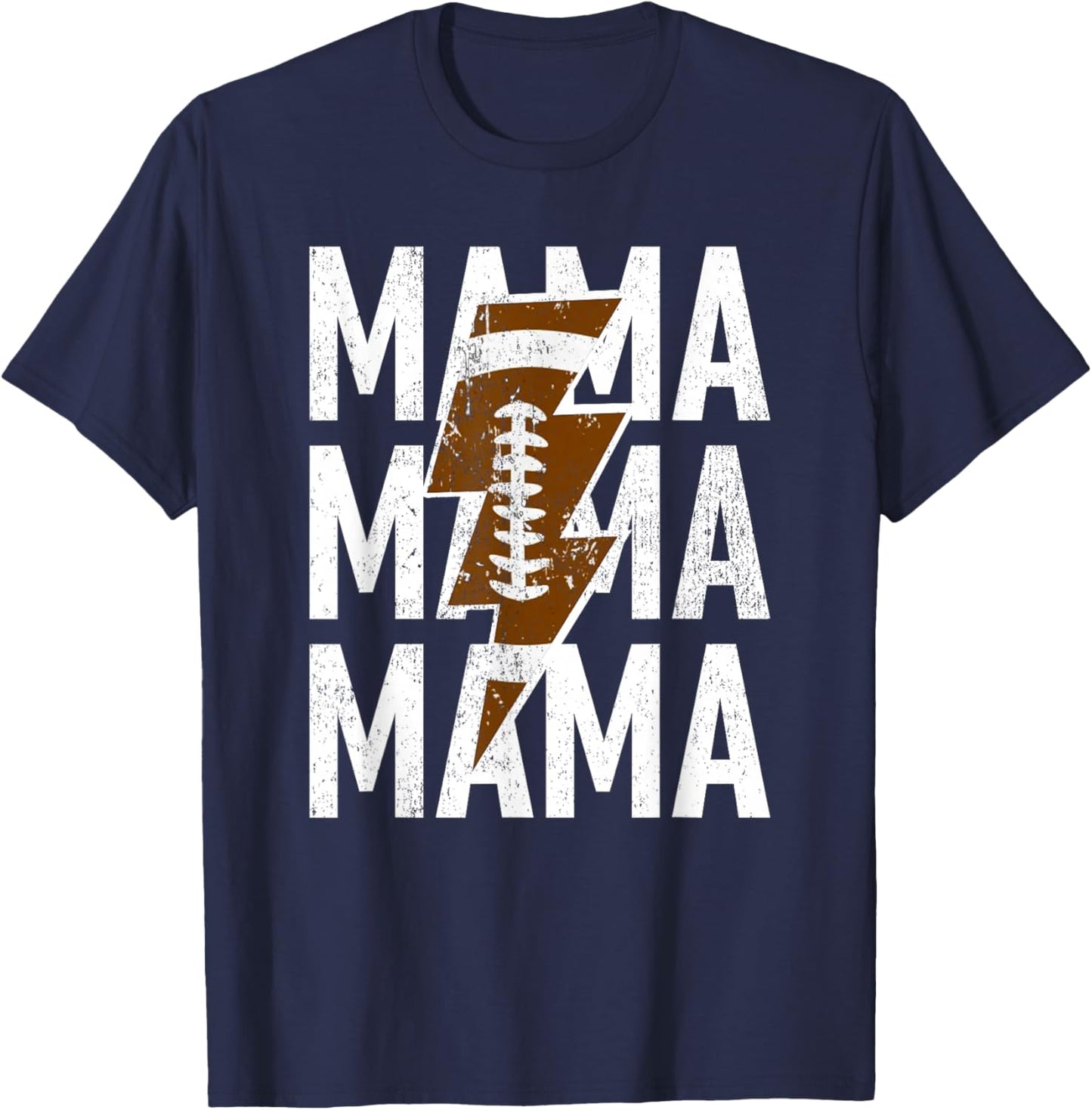 Proud Mama Football Lightning Football Mom Gifts Mothers Day T-Shirt - T-Shirt | Navy