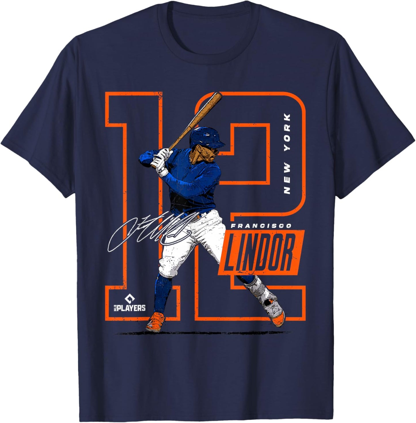 Francisco Lindor | New York Baseball MLB Player | MLBLIN4007 T-Shirt - T-Shirt | Navy