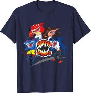 Street Sharks - It's Fin-Kicking Time T-Shirt - T-Shirt | Navy
