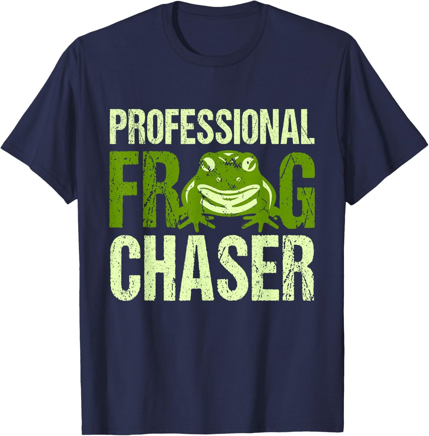 Frog Catcher Professional Frog Chaser T-Shirt - T-Shirt | Navy