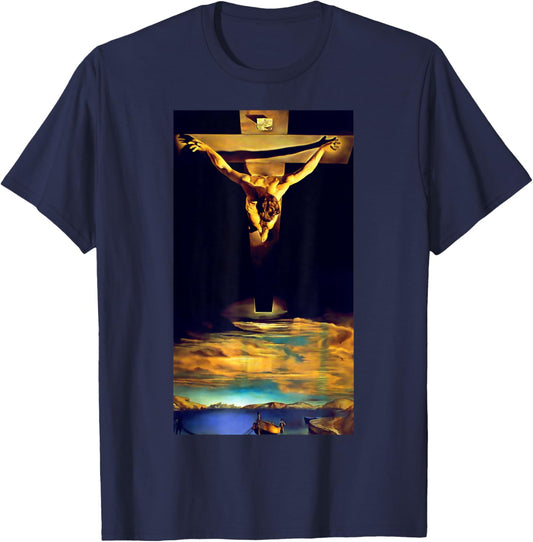 Greatest Masterpieces Jesus Christ by Dali T-Shirt - T-Shirt | Navy
