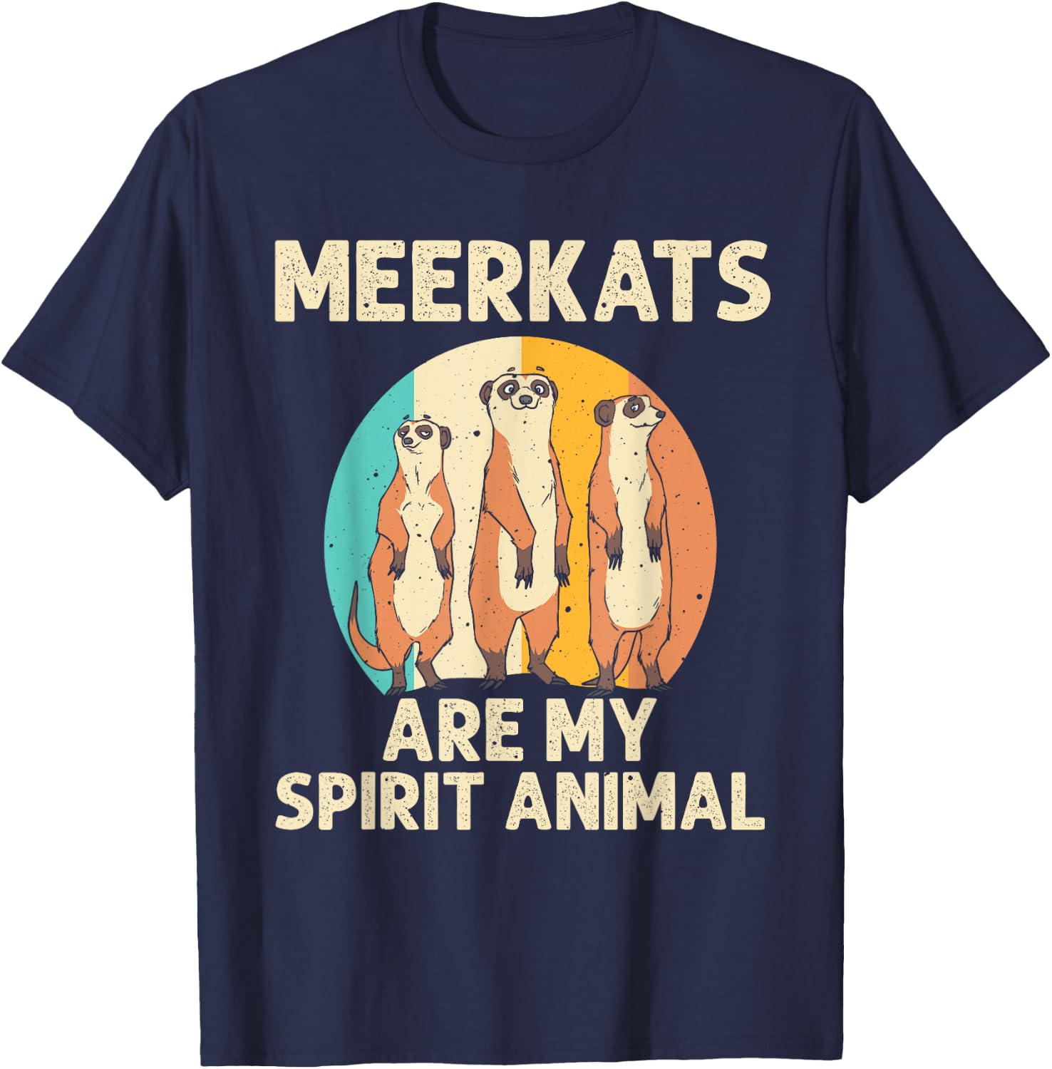 Funny Meerkat Gift Kids Men Women Boys Cool My Spirit Animal T-Shirt - T-Shirt | Navy