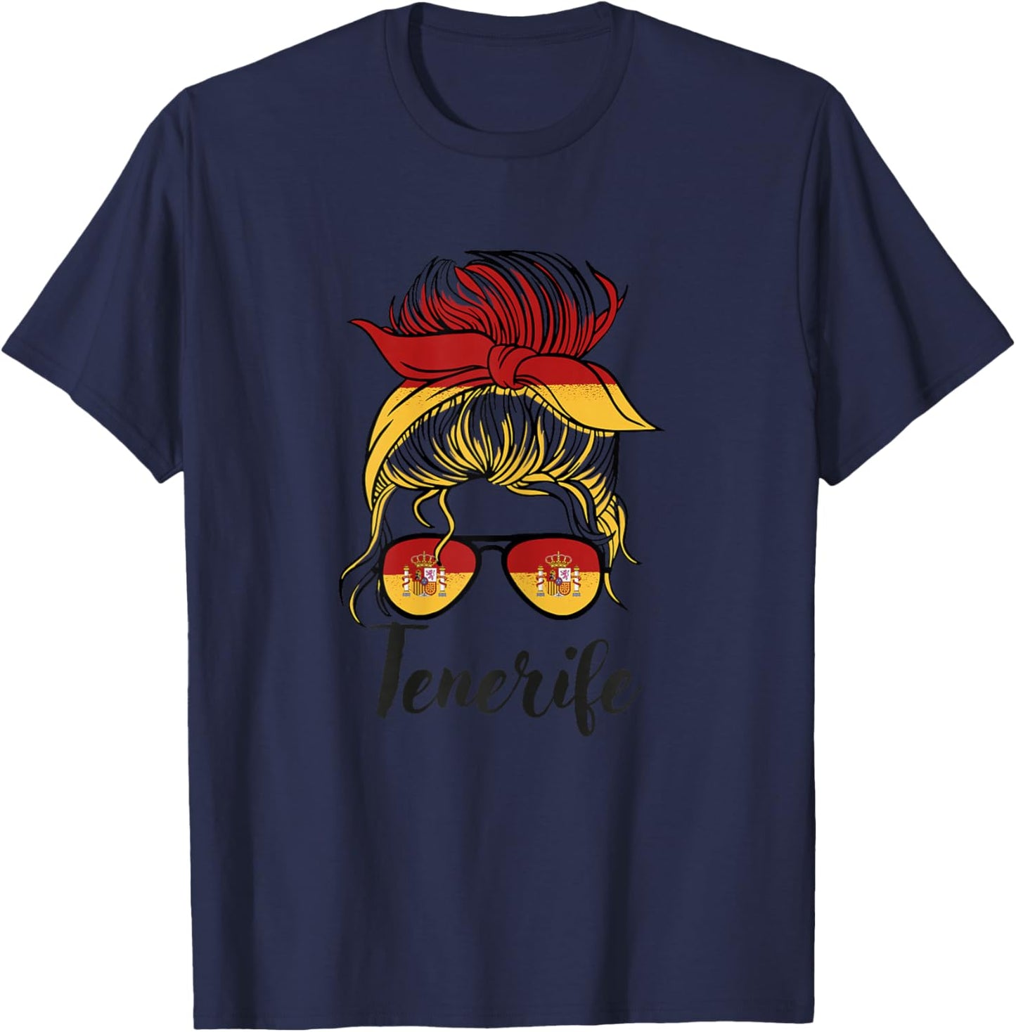 Tenerife Girl, Spanish Flag Spain T-Shirt - T-Shirt | Navy