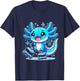 Funny Axolotl Rollerblade roller skater roller skate funny T-Shirt - T-Shirt | Navy