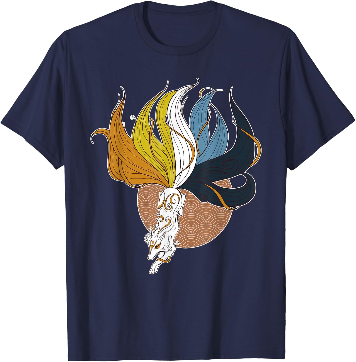 Aroace Kitsune Asexual Aromantic Pride Flag Aro Ace Gay Fox T-Shirt - T-Shirt | Navy